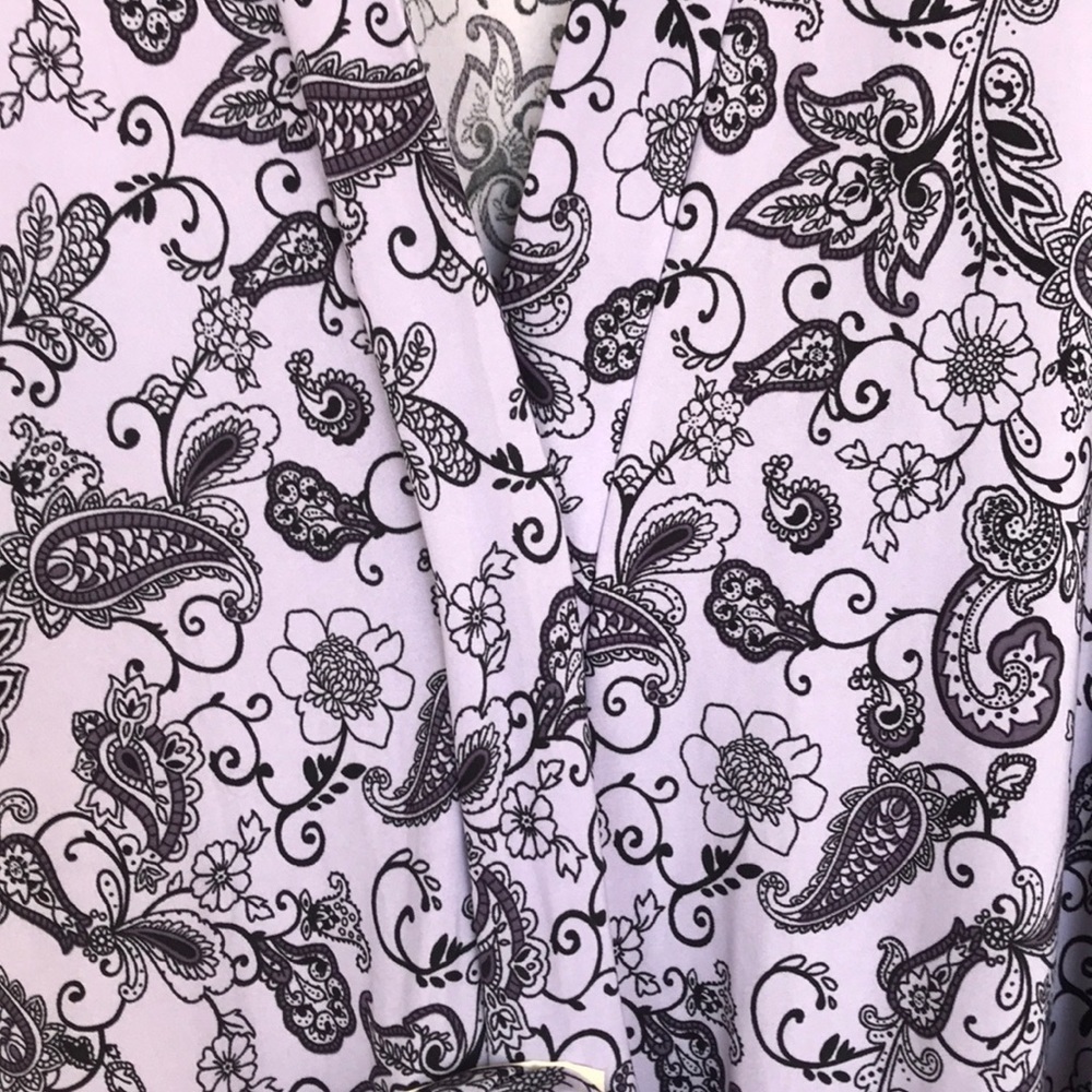 Studio Donatella Floral Paisley Wrap Tie Short Lounge Robe S/M - Picture 2 of 9